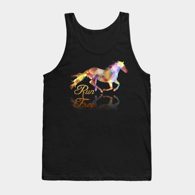 Run Free Colorful Horse Art Tank Top by AlondraHanley